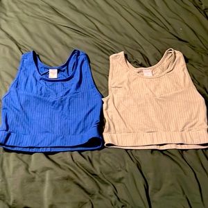 Super cute XL workout bras set in blue and light green